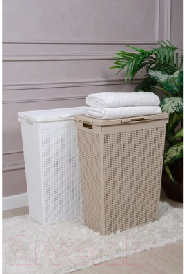 Корзина для белья Violet Лофт / 5650006 (50л, белый)