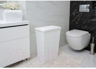Корзина для белья Violet Лофт / 5650006 (50л, белый)