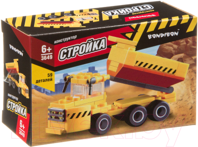 Конструктор Bondibon Стройка. Экскаватор / ВВ3649