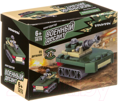 Конструктор Bondibon Военный Десант. Танк / ВВ3678