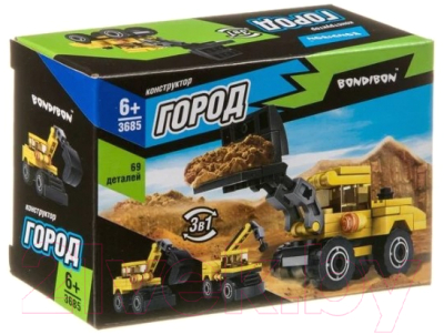 Конструктор Bondibon Город. Экскаватор / ВВ3685