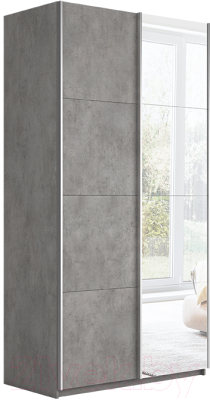 Шкаф-купе ТриЯ Траст СШК 2.120.60-11.13 2-х дверный (бетон/бетон/зеркало) - фото