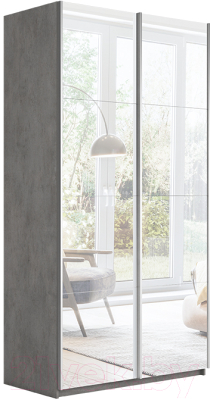 Шкаф-купе ТриЯ Траст СШК 2.120.60-13.13 2-х дверный (бетон/зеркало) - фото