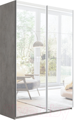 Шкаф-купе ТриЯ Траст СШК 2.140.70-13.13 2-х дверный (бетон/зеркало) - фото