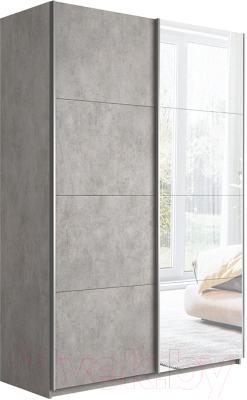Шкаф-купе ТриЯ Траст СШК 2.140.70-11.13 2-х дверный (бетон/бетон/зеркало) - фото