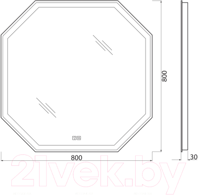 Зеркало BelBagno SPC-OTT-800-800-LED-TCH-WARM
