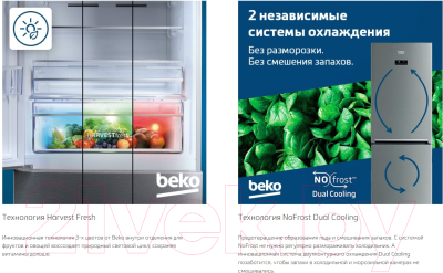 Холодильник с морозильником Beko B1RCNK402W