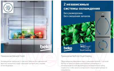 Холодильник с морозильником Beko B1RCNK402S