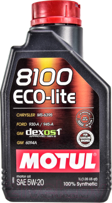 Моторное масло Motul 8100 Eco-lite 5W20 / 109102 - фото