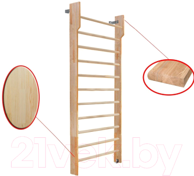 Шведская стенка Dinamika С турником ZSO-002544 (2.4x1, сосна)