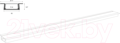 Профиль для светодиодной ленты Truenergy Врезной 2м / 19030