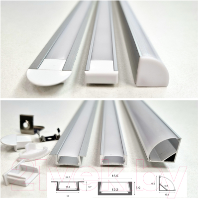 Профиль для светодиодной ленты Truenergy Врезной 2м / 19030