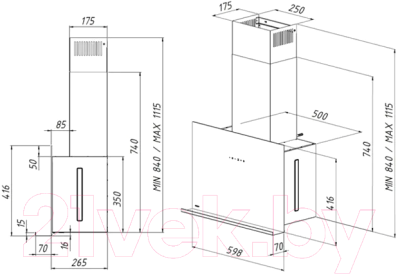 Вытяжка коробчатая Akpo Crystal 60 WK-9