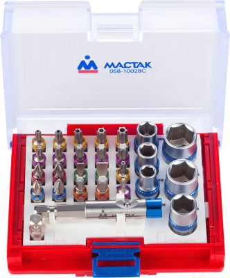 Набор головок, бит Мастак 058-10028C