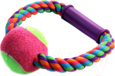 Игрушка для собак Triol Веревка-кольцо с ручкой, мяч / 12111027 - фото
