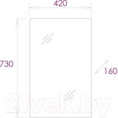 Шкаф с зеркалом для ванной Onika Венеция 42.00 У (204201)