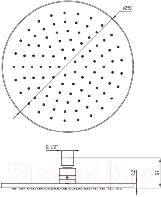 Верхний душ Deante Cascada Titanium NAC D00K