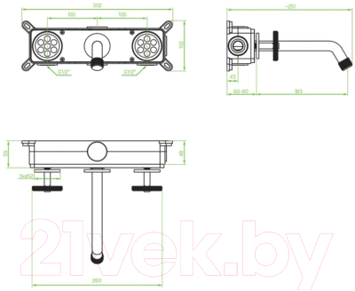 Смеситель Laveo Muro BAU722P