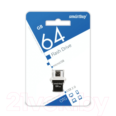 Usb flash накопитель SmartBuy 64GB OTG Poko USB (SB64GBPO-K)