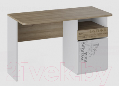 Письменный стол ТриЯ Оксфорд ТД-139.15.02 (ривьера/белый с рисунком) - фото