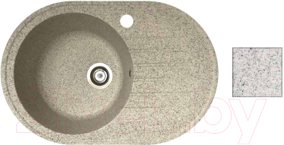 Мойка кухонная БелЭворс Rondo L (олово, без сифона) - фото