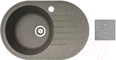 Мойка кухонная БелЭворс Rondo L (серый, без сифона) - фото
