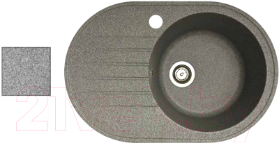 Мойка кухонная БелЭворс Rondo R (серый, без сифона) - фото