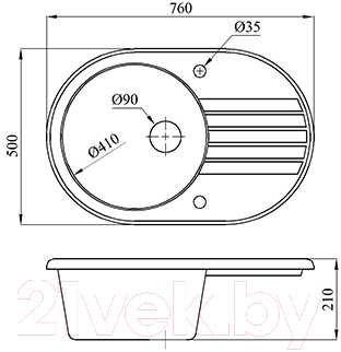 Мойка кухонная БелЭворс Rondo L (бежевый, без сифона)