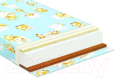 Матрас в кроватку Баюшка Холкон/кокос/латекс 10x60x120 / ХКЛ10 - фото