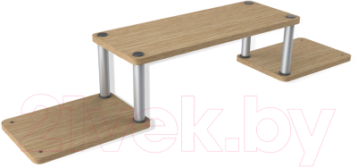 Полка Sheffilton Матрица 54 (дуб беленый/алюм. металл/серый) - фото