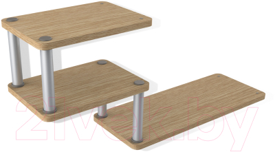 Полка Sheffilton Матрица 54 (дуб беленый/алюм. металл/серый)