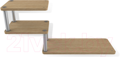 Полка Sheffilton Матрица 54 (дуб беленый/алюм. металл/серый)