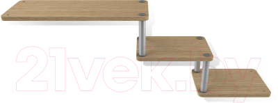 Полка Sheffilton Матрица 54 (дуб беленый/алюм. металл/серый)