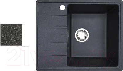 Мойка кухонная БелЭворс Mila R (черный, без сифона) - фото