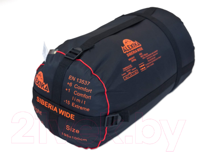 Спальный мешок Alexika Siberia Wide правый / 9253.01071 (оливковый)