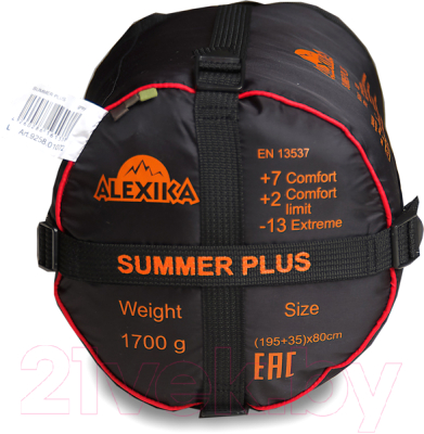 Спальный мешок Alexika Summer Wide Plus правый / 9259.01071 (оливковый)