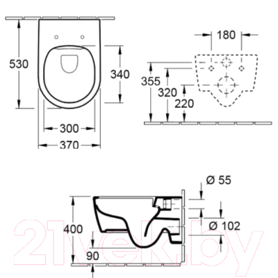 Унитаз подвесной Villeroy & Boch Avento 5656-RS-01