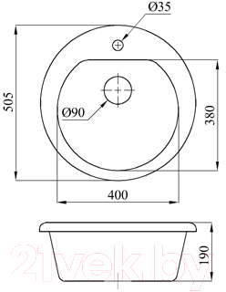 Мойка кухонная БелЭворс Nika (олово, без сифона)