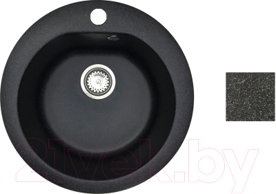 Мойка кухонная БелЭворс Nika (черный, без сифона) - фото