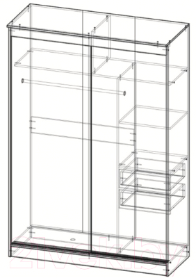 Шкаф-купе Памир Альянс Бабочка 1.5м (венге)