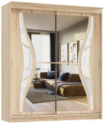 Шкаф-купе Памир Альянс Бабочка 2.0м (дуб сонома) - фото