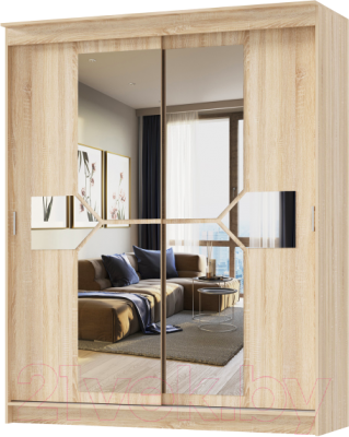Шкаф-купе Памир Альянс Фаворит 1.5м (дуб сонома) - фото