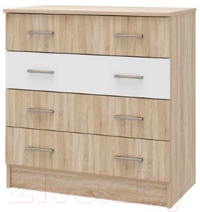 Комод Памир Беатрис 800 (дуб сонома/белый глянец) - фото