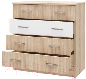 Комод Памир Беатрис 800 (дуб сонома/белый глянец)