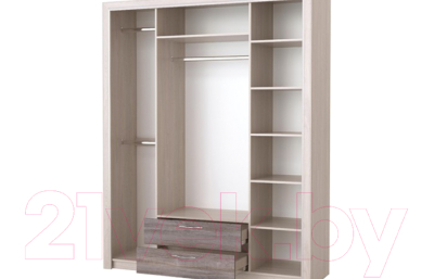 Шкаф Памир Октава 4С2Я (дуб клабхаус серый)