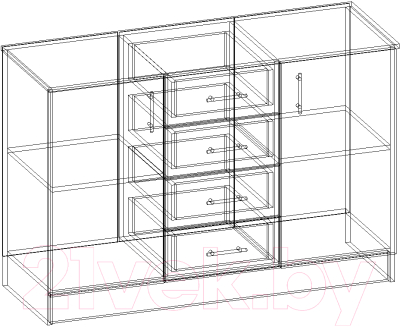Тумба Памир София 1000 2Д (венге/дуб белфорт)