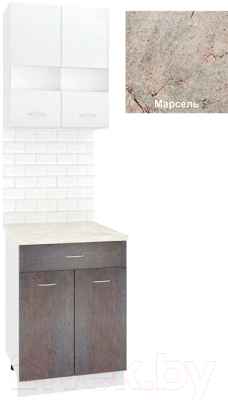 Комплект кухонных модулей Кортекс-мебель Корнелия Экстра 60р1ш2д - фото