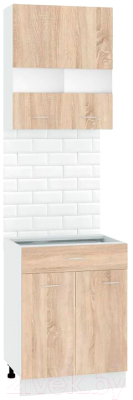 Комплект кухонных модулей Кортекс-мебель Корнелия Экстра 60р1ш2д без столешницы - фото