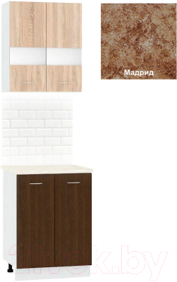 Комплект кухонных модулей Кортекс-мебель Корнелия Экстра 60р2д - фото