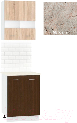 Комплект кухонных модулей Кортекс-мебель Корнелия Экстра 60р2д - фото